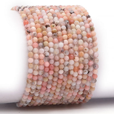 Pulsera de ópalo rosa Perú A (cuentas facetadas 3-4 mm)