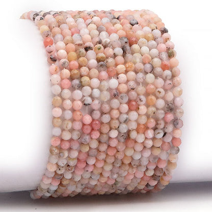 Bracelet opale rose Pérou A (perles facettées 3 - 4mm) - La Boite à Cailloux