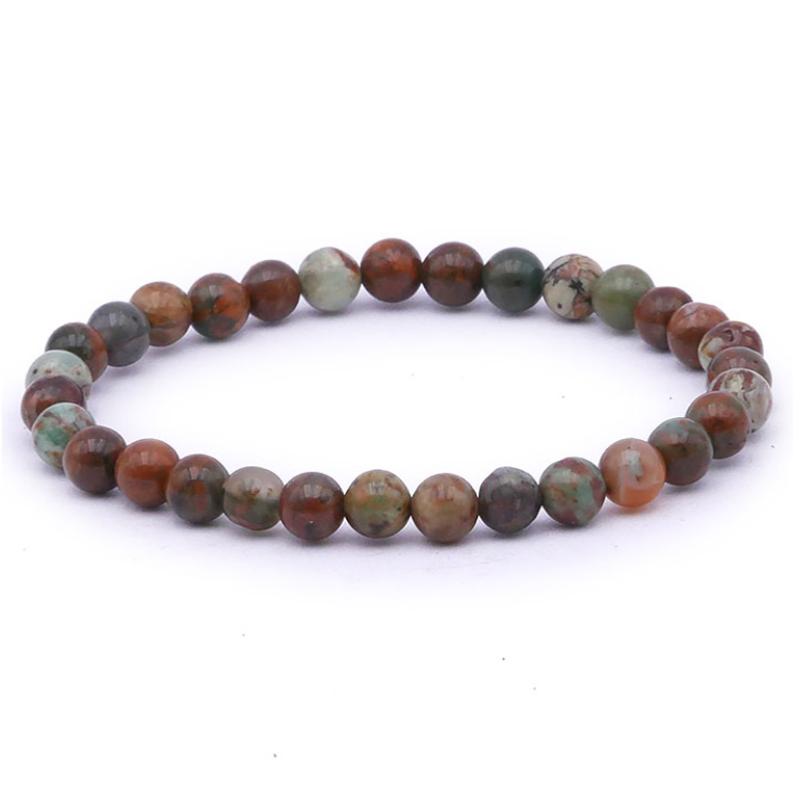 Bracelet opale verte Madagascar A (boules 5 - 6mm) - La Boite à Cailloux