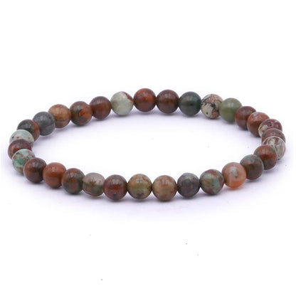 Bracelet opale verte Madagascar A (boules 5 - 6mm) - La Boite à Cailloux