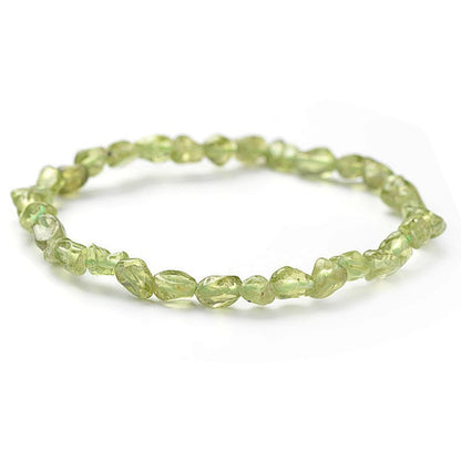 Bracelet péridot Inde A+ (grains 5 - 7mm) - La Boite à Cailloux