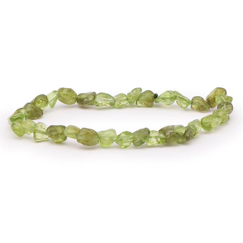 Bracelet péridot Inde A+ (grains 5 - 7mm) - La Boite à Cailloux
