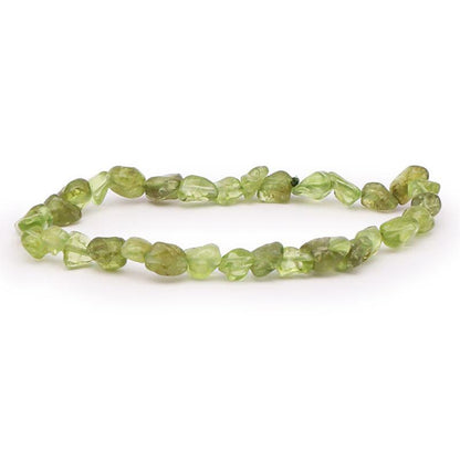 Bracelet péridot Inde A+ (grains 5 - 7mm) - La Boite à Cailloux