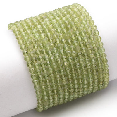Pulsera peridoto India A+ cuentas facetadas 3-4mm