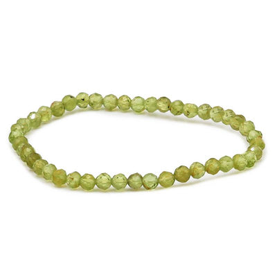 Pulsera peridoto India A+ cuentas facetadas 3-4mm