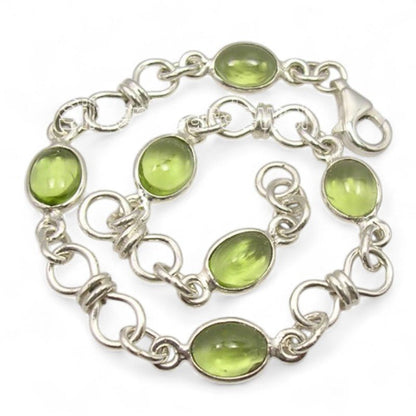 Bracelet péridot Inde AA argent 925 - La Boite à Cailloux
