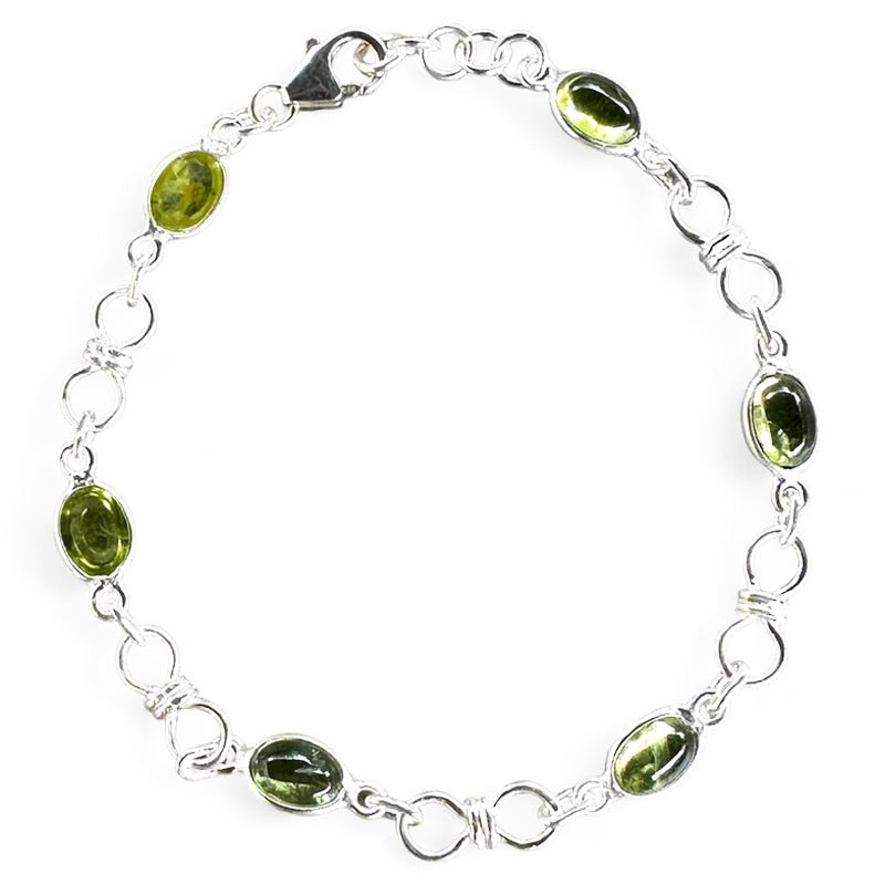 Bracelet péridot Inde AA argent 925 - La Boite à Cailloux