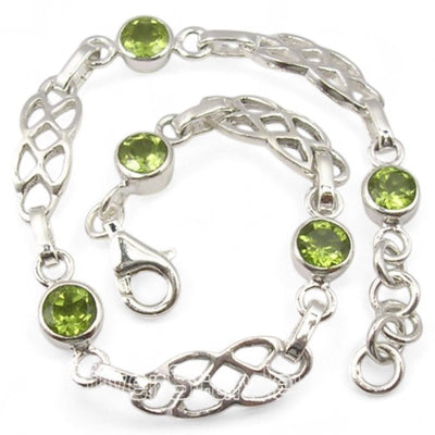 Pulsera de peridoto India AA plata 925