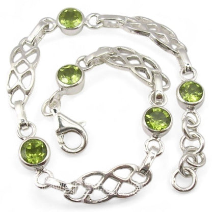 Bracelet péridot Inde AA argent 925 - La Boite à Cailloux