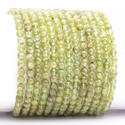 Bracelet péridot Inde A+(boules 3 - 4mm) - La Boite à Cailloux