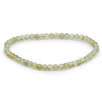 Bracelet péridot Inde A+(boules 3 - 4mm) - La Boite à Cailloux