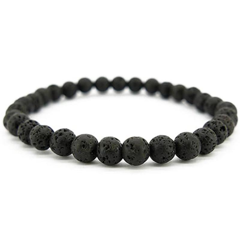 Bracelet pierre de lave Chine A (boules 5 - 6mm) - La Boite à Cailloux