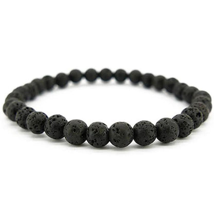 Bracelet pierre de lave Chine A (boules 5 - 6mm) - La Boite à Cailloux