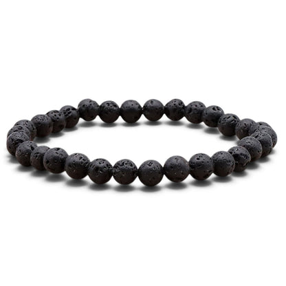 Bracelet pierre de lave Chine A (boules 5-6mm) - La Boite à Cailloux
