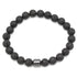 Bracelet pierre de lave et hématite (boules 8mm) - La Boite à Cailloux