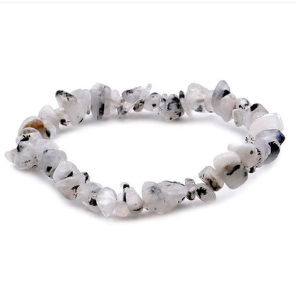 Bracelet pierre de lune arc en ciel Inde A (péritérite) perles baroques - La Boite à Cailloux