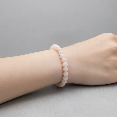 Bracciale in pietra di luna beige India A (sfere 5-6mm)