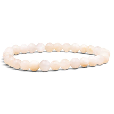 Bracciale in pietra di luna beige India A (sfere 5-6mm)