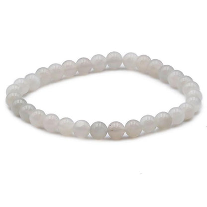 Bracelet pierre de lune beige Inde A (boules 5 - 6mm) - La Boite à Cailloux