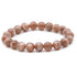 Bracelet pierre de lune brune orangée Inde A (boules 9 - 10mm) - La Boite à Cailloux
