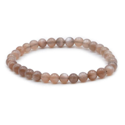 Orange brown moonstone bracelet India AA (5-6mm balls)