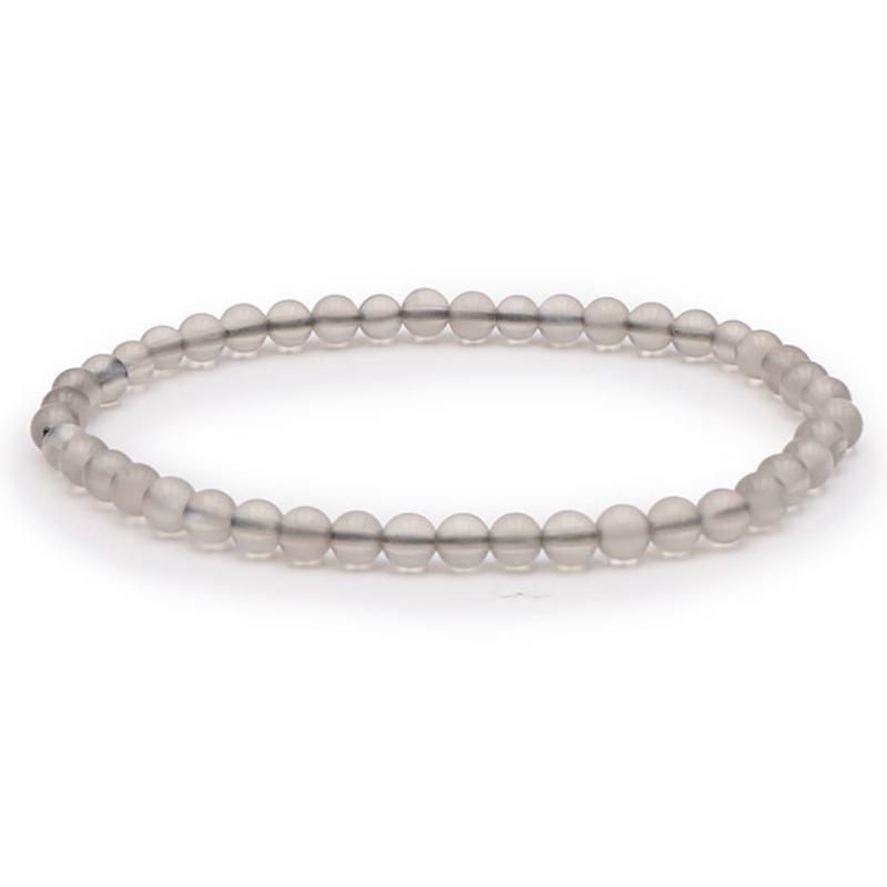 Bracelet pierre de lune grise Inde AA+ (boules 3 - 4mm) - La Boite à Cailloux