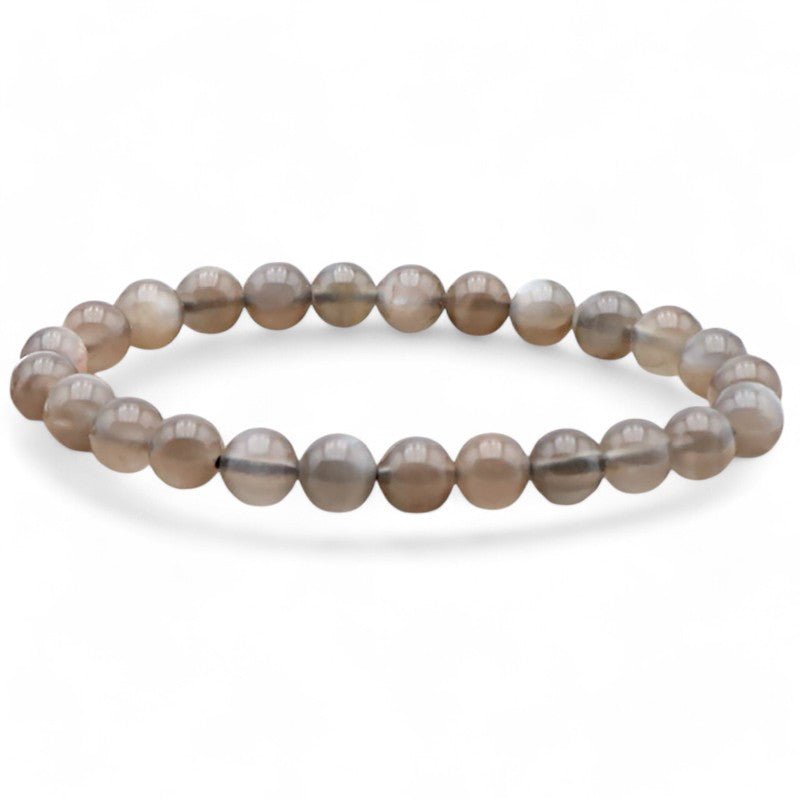 Bracelet pierre de lune grise Inde AA+ (boules 5 - 6mm) - La Boite à Cailloux