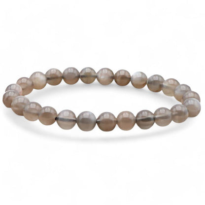 Bracelet pierre de lune grise Inde AA+ (boules 5 - 6mm) - La Boite à Cailloux