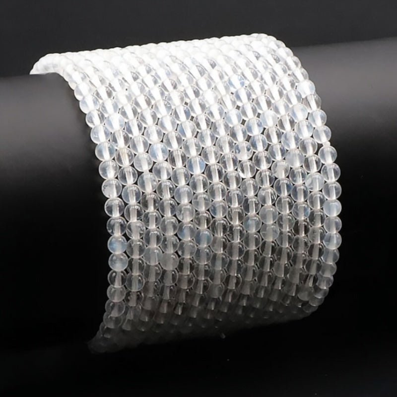 Bracelet pierre de lune Inde AAA (boules 3-4mm) - La Boite à Cailloux