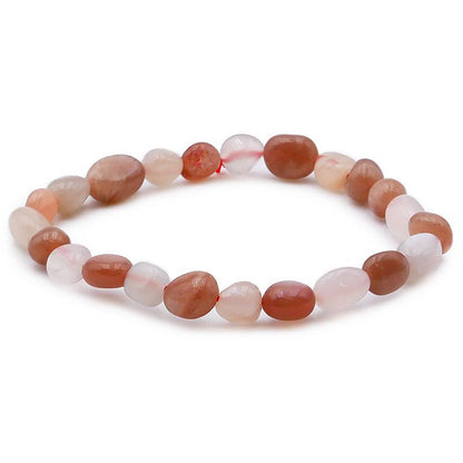 Bracelet pierre de lune multicolore Inde A+ (grains 5 - 7mm) - La Boite à Cailloux