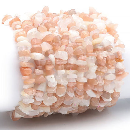 Bracelet pierre de lune multicolore Inde A+ (perles baroques) - La Boite à Cailloux