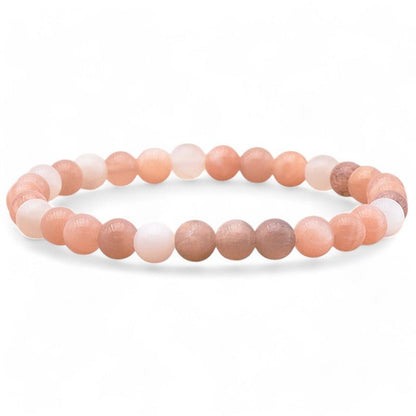 Bracelet pierre de lune multicolore Inde AA (boules 5 - 6mm) - La Boite à Cailloux