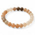 Bracelet pierre de lune multicolore Inde AA (boules 7 - 8mm) - Taille L - La Boite à Cailloux
