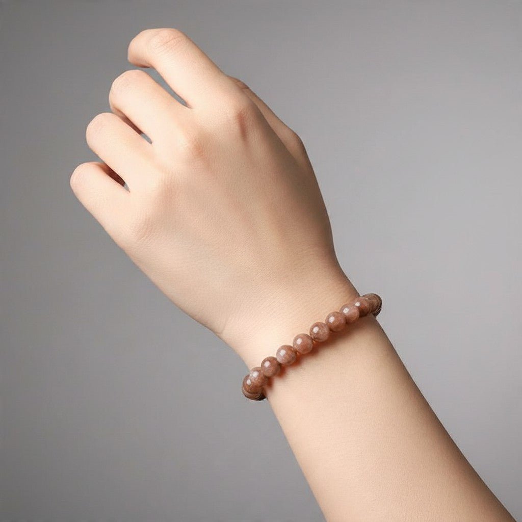 Bracelet pierre de lune noire Inde AA (boules 5-6mm) - La Boite à Cailloux