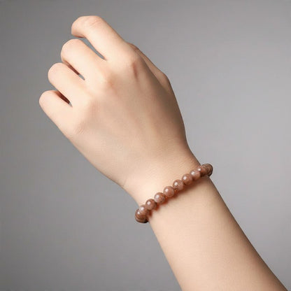 Bracelet pierre de lune noire Inde AA (boules 5-6mm) - La Boite à Cailloux