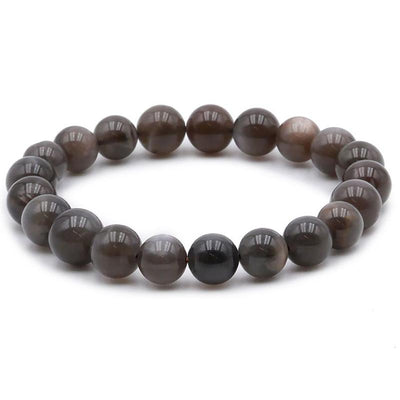 Black moonstone bracelet from India AA (8.5-9.5mm beads)