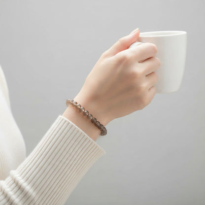 Bracelet pierre de lune noire nuancée Inde AA (boules 5-6mm) - La Boite à Cailloux