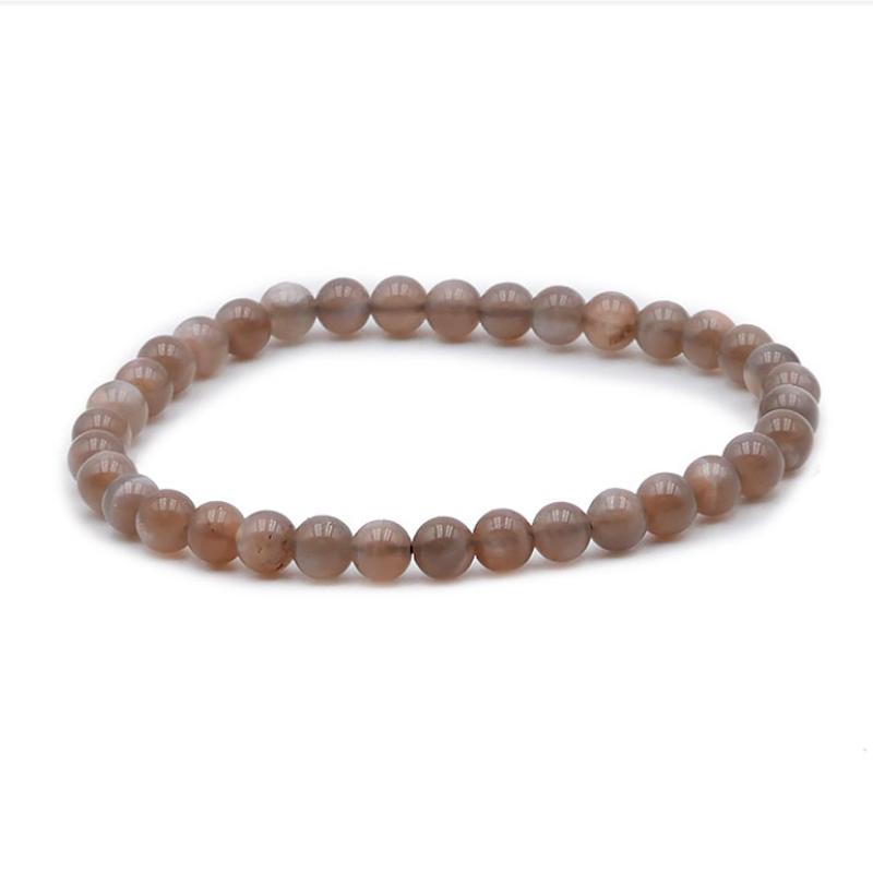 Bracelet pierre de lune noire nuancée Inde AA (boules 5 - 6mm) - La Boite à Cailloux