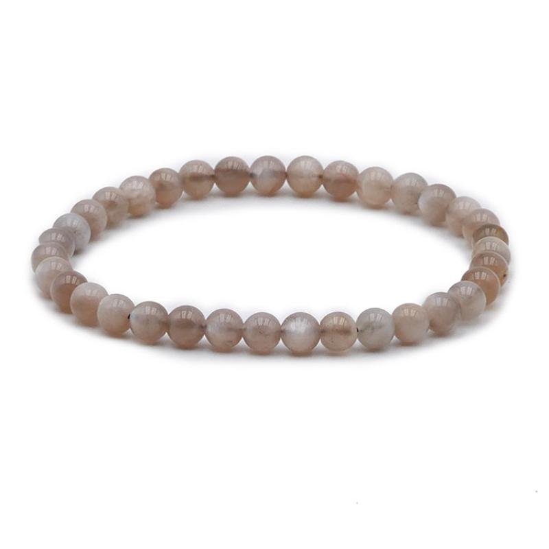 Bracelet pierre de lune noire nuancée Inde AA (boules 5 - 6mm) - La Boite à Cailloux