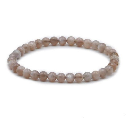 Bracelet pierre de lune noire nuancée Inde AA (boules 5 - 6mm) - La Boite à Cailloux