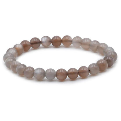 Bracelet pierre de lune noire nuancée Inde AA (boules 7 - 8mm) - La Boite à Cailloux
