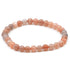Bracelet pierre de lune rose orangée Inde A (boules 5 - 6mm) - La Boite à Cailloux