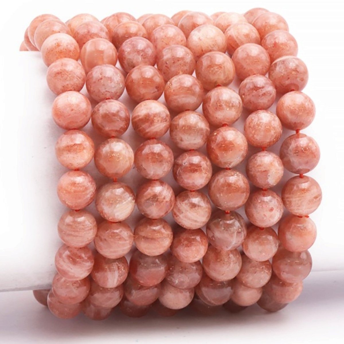 Bracelet pierre de soleil Inde A (boules 10mm) - La Boite à Cailloux