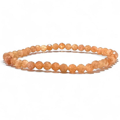 Bracelet pierre de soleil Inde A (perles facettées 3 - 4mm) - La Boite à Cailloux
