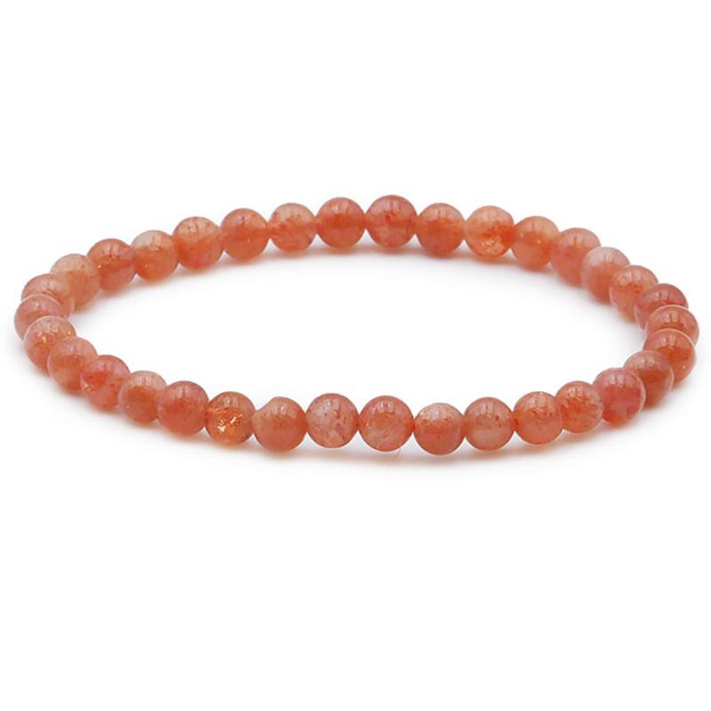 Bracelet pierre de soleil Inde AA (boules 5 - 6mm) - La Boite à Cailloux