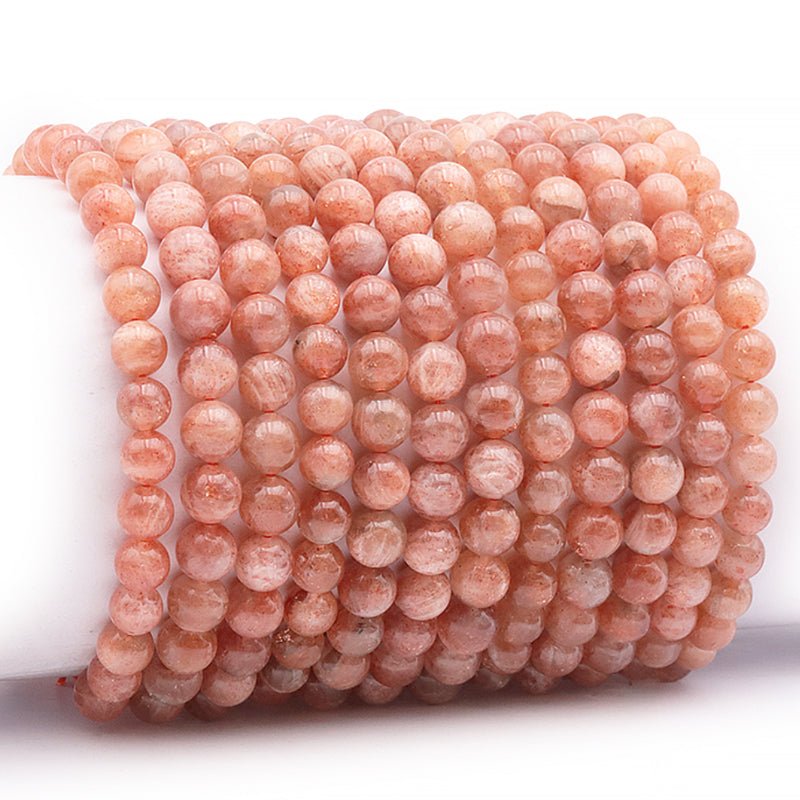 Bracelet pierre de soleil Inde AA (boules 5 - 6mm) - La Boite à Cailloux