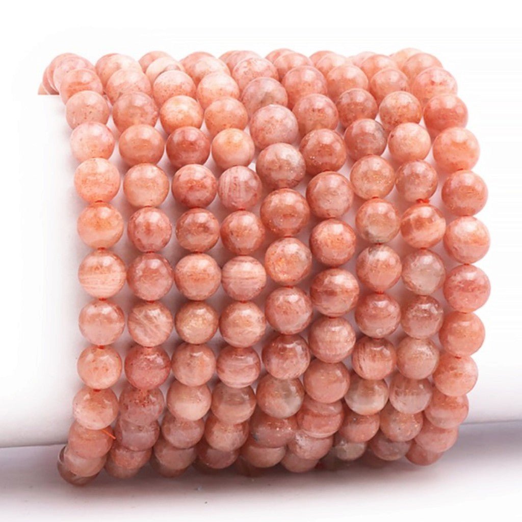 Bracelet pierre de soleil Inde AA (boules 8,5-9,5mm) - La Boite à Cailloux