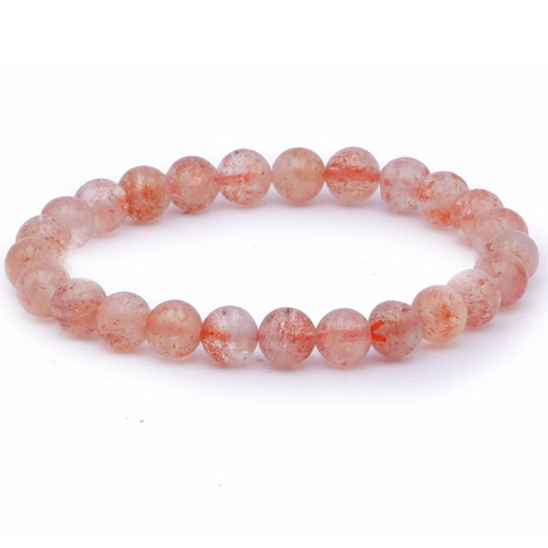 Bracelet pierre de soleil Inde AA (boules 8,5 - 9,5mm) - La Boite à Cailloux