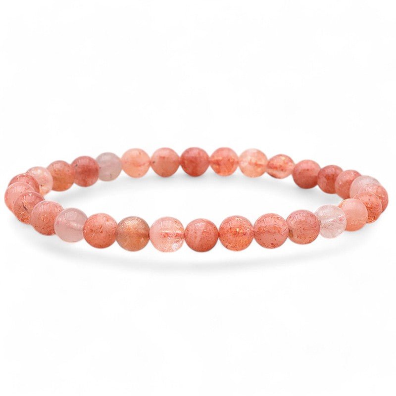 Bracelet pierre de soleil multicolore Inde AA (boules 5 - 6mm) - La Boite à Cailloux