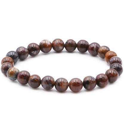 Bracelet piétersite Namibie A (boules 7 - 8mm) - La Boite à Cailloux
